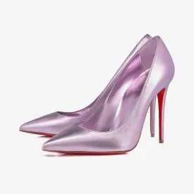 Eye-catching Lavender Laminated Leather Pumps
