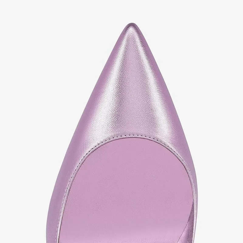 Eye-catching Lavender Laminated Leather Pumps