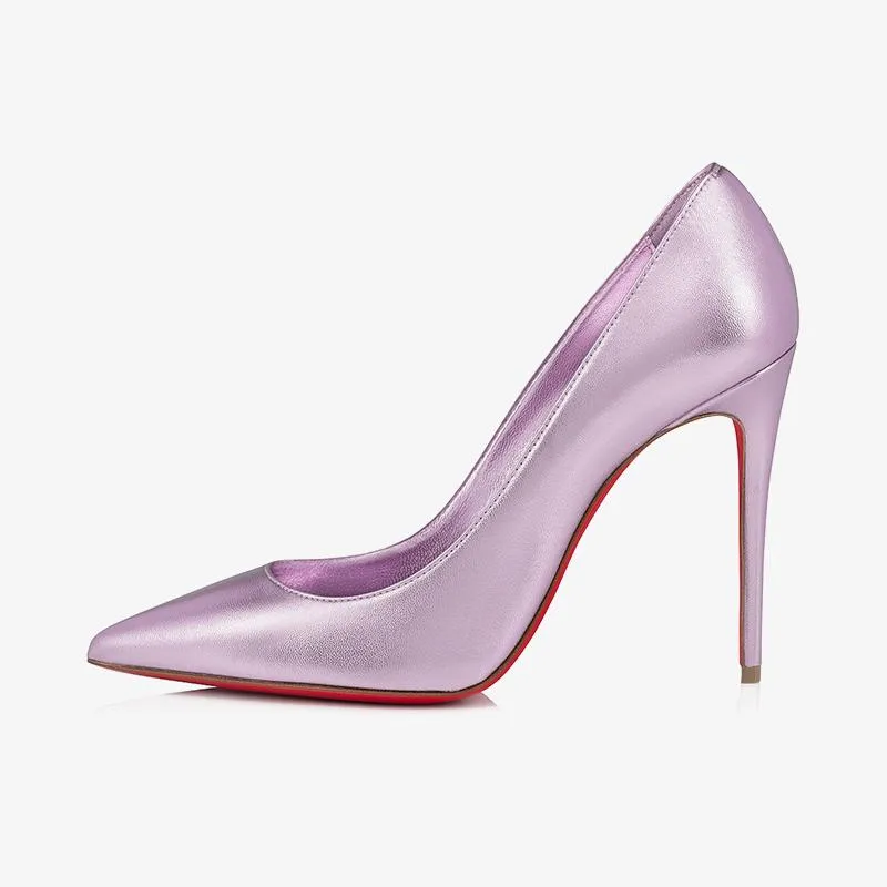 Eye-catching Lavender Laminated Leather Pumps