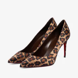 Eye-catching  Leopard Print Satin Pumps