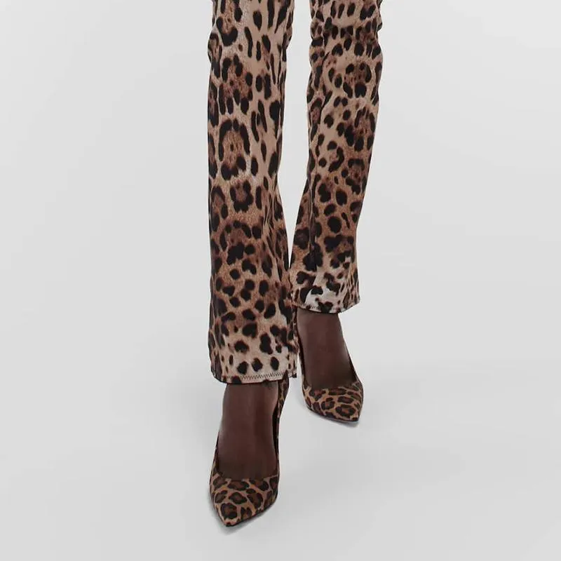 Eye-catching  Leopard Print Satin Pumps