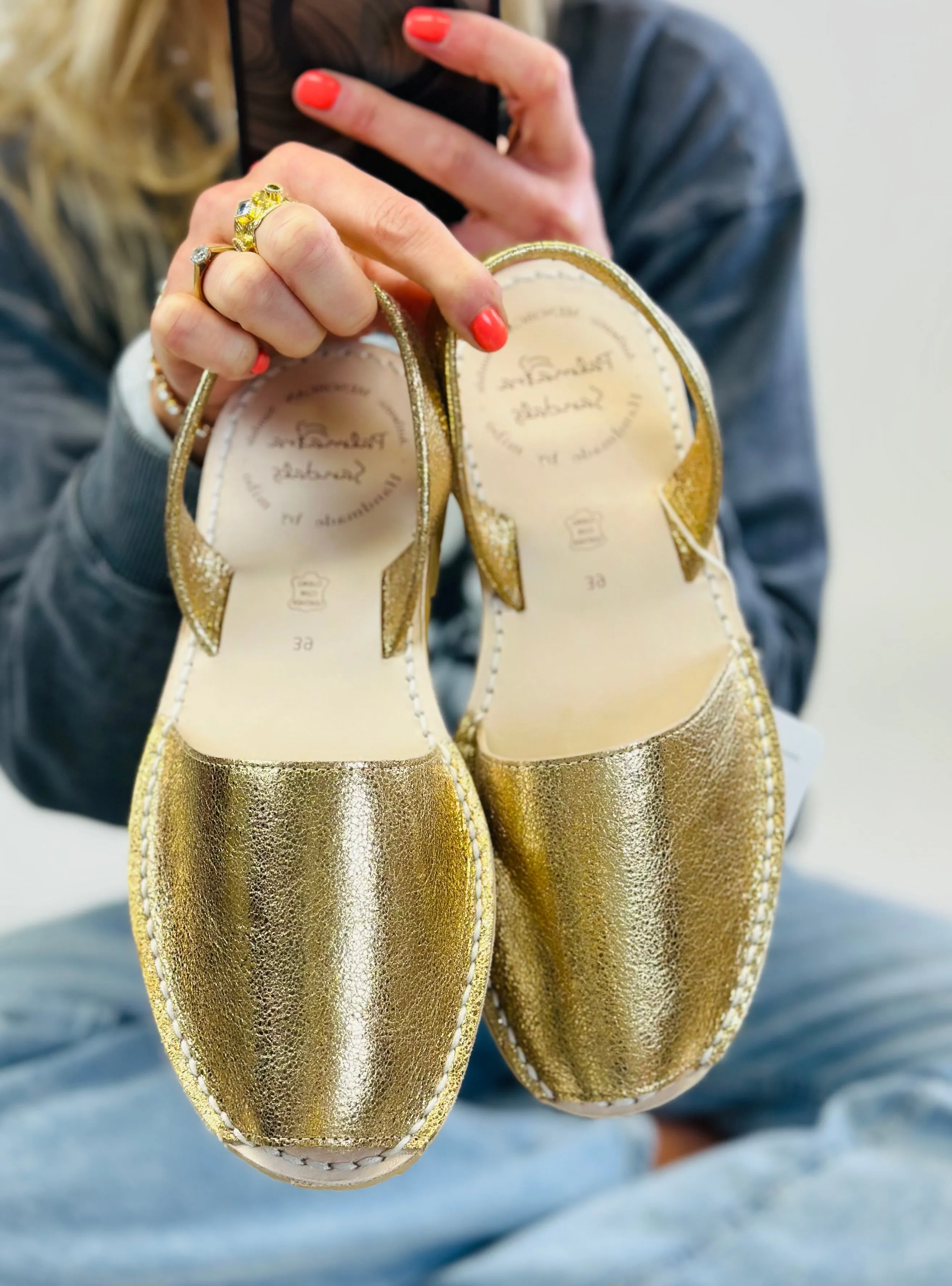Gold Luxe Leather Avarcas