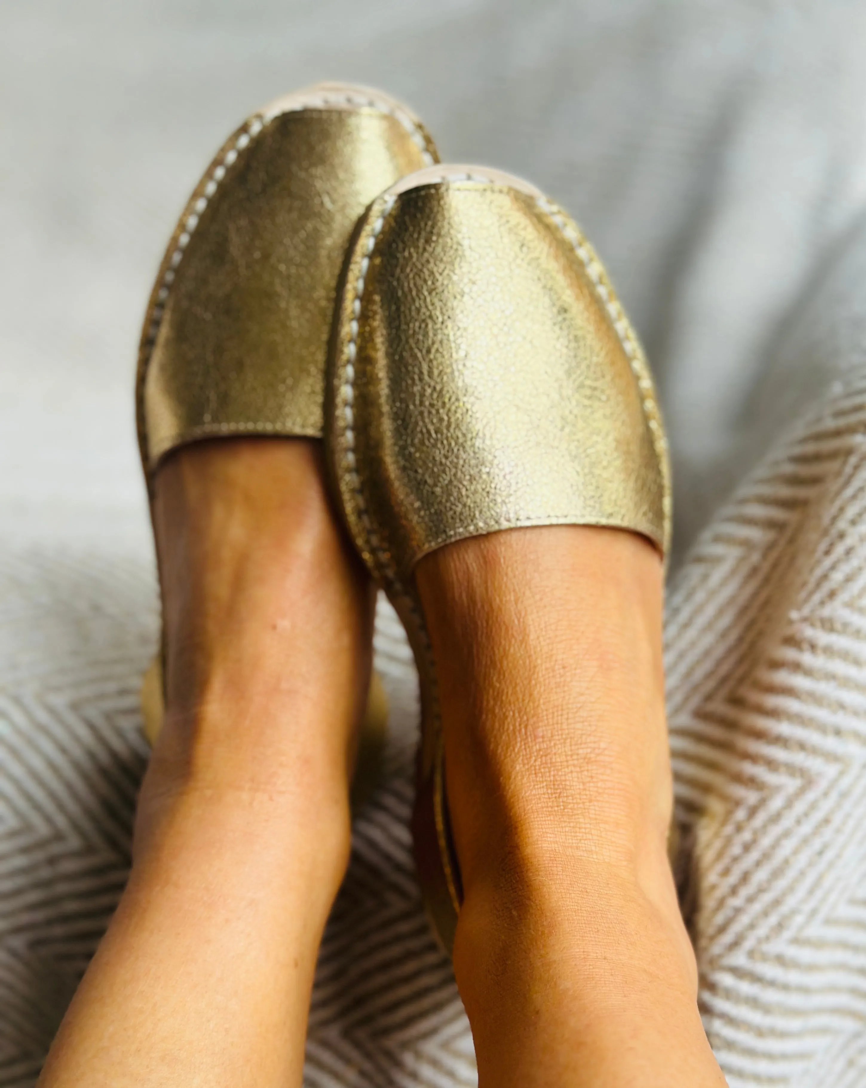 Gold Luxe Leather Avarcas