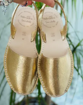 Gold Luxe Leather Avarcas