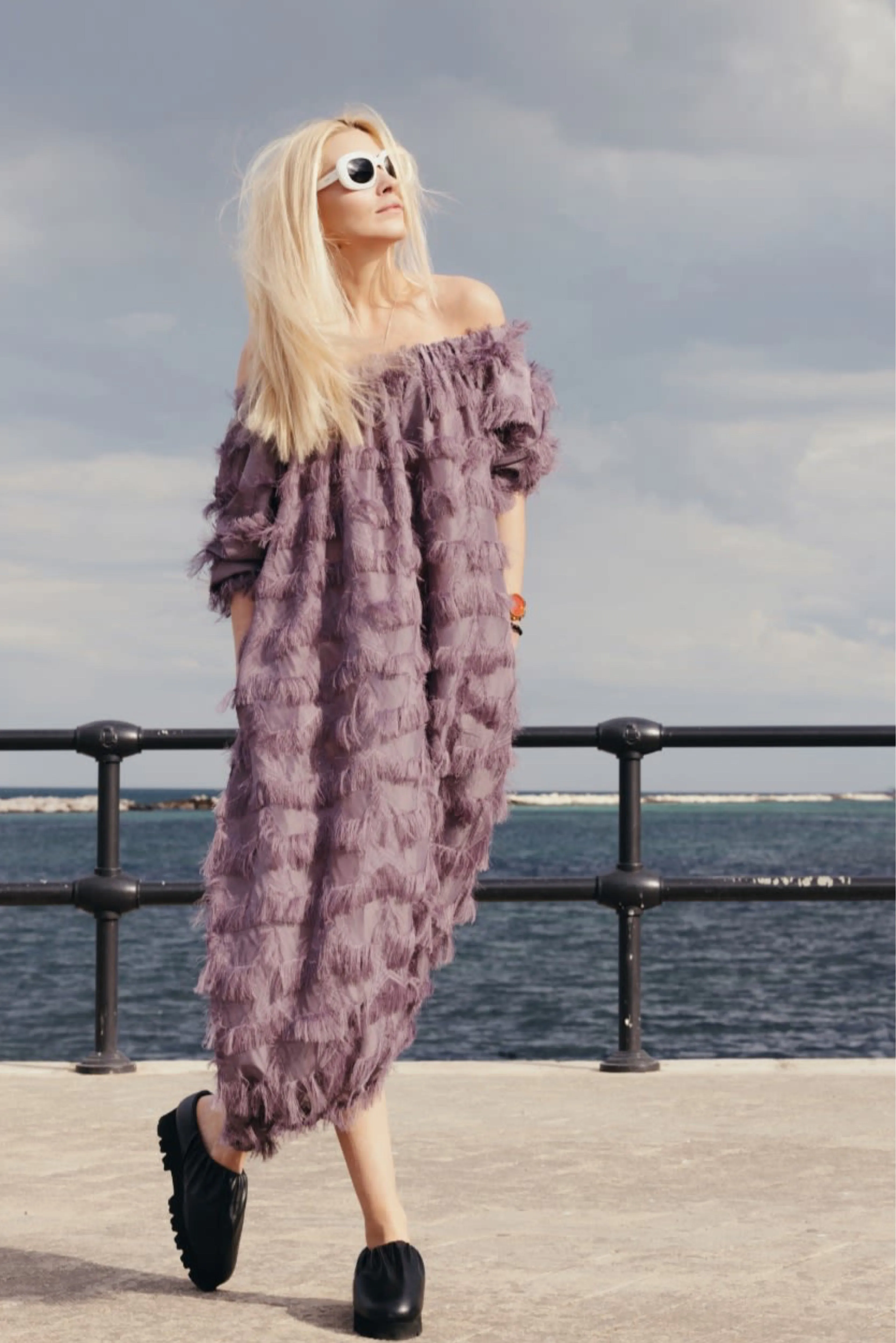 Loose Fit Midi Dress Dusty Rose