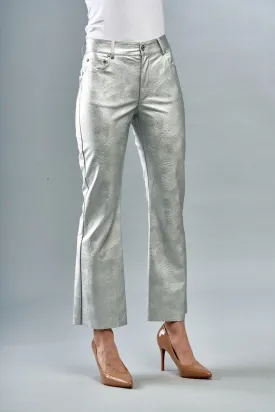 Metallic Faux Vegan Leather Jeans