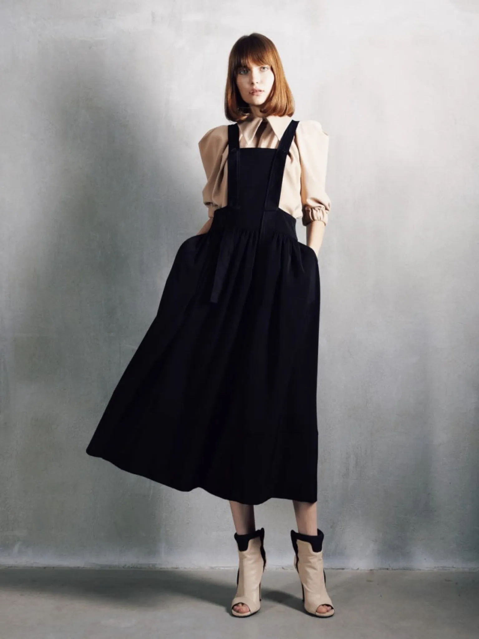 Midi Apron Dress With Adjustable Straps