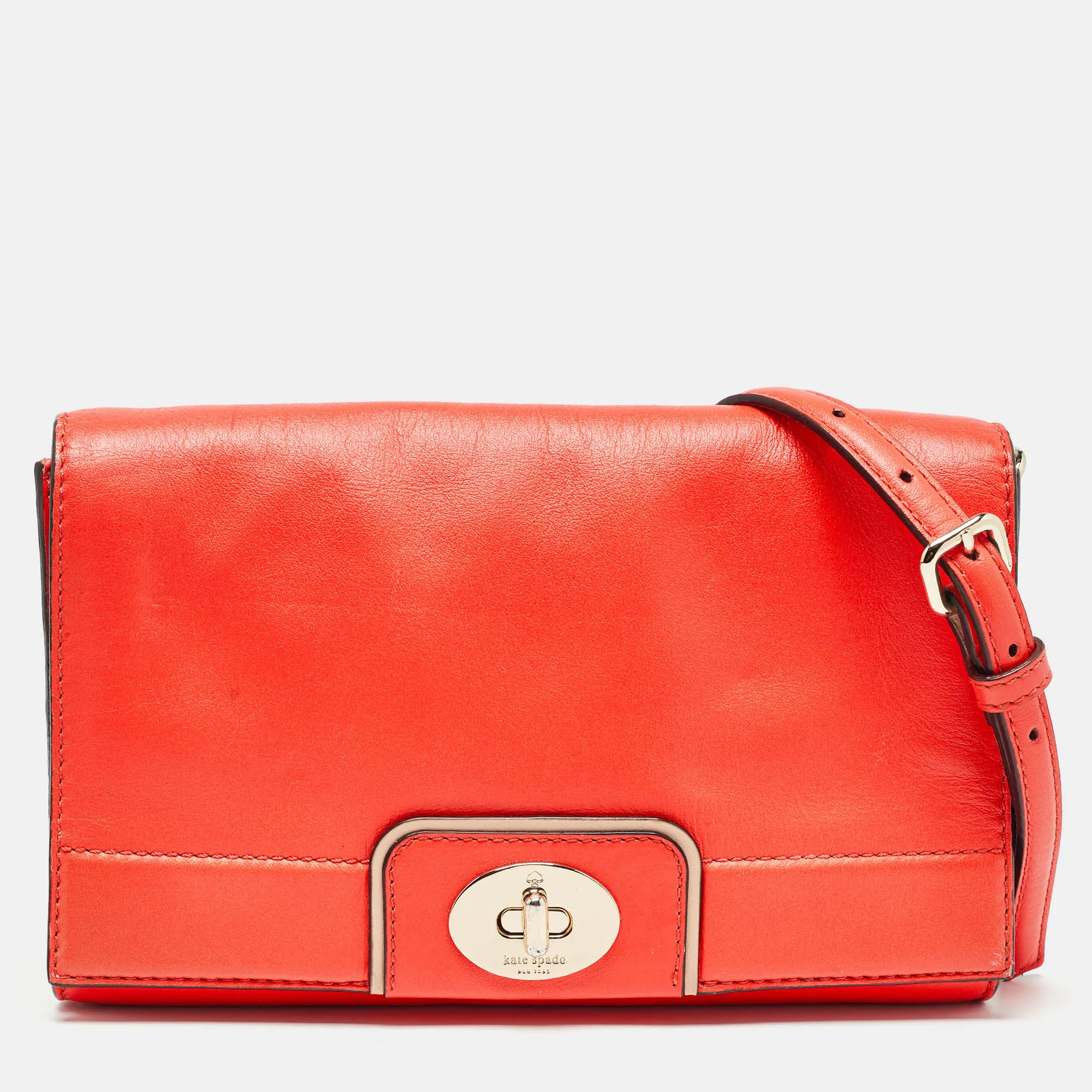 Neon Orange Leather Hampton Road Juliana Crossbody Bag