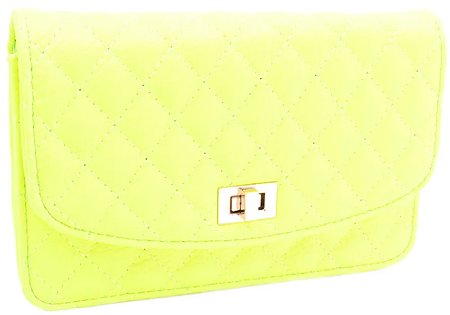 Neon Yellow Quilted Bag