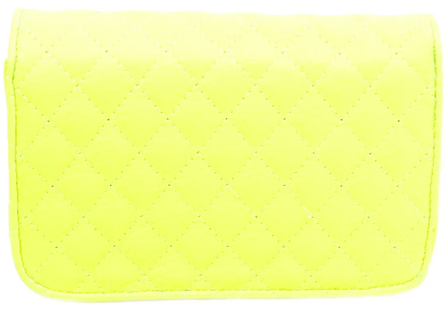 Neon Yellow Quilted Bag