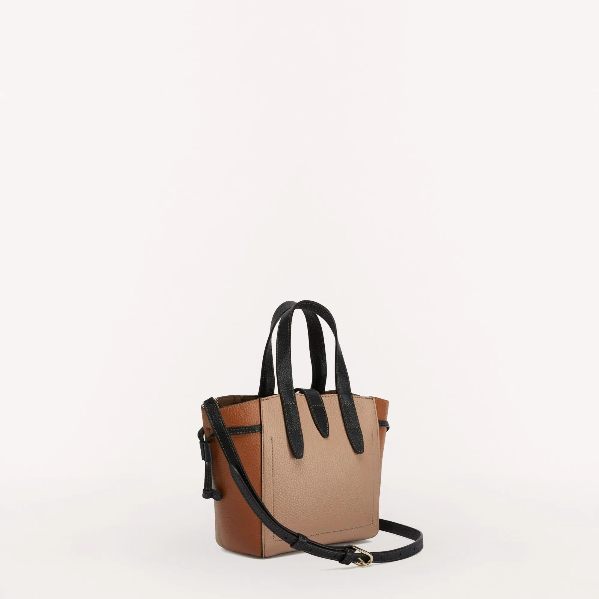 Net Mini Tote Bag - Greige, Cognac H, Nero