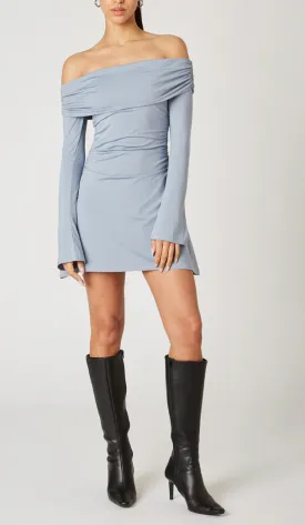 Off Shoulder Bell Sleeve Mini Dress