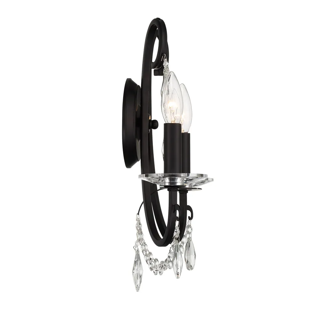 Othello 2 Light Matte Black Sconce