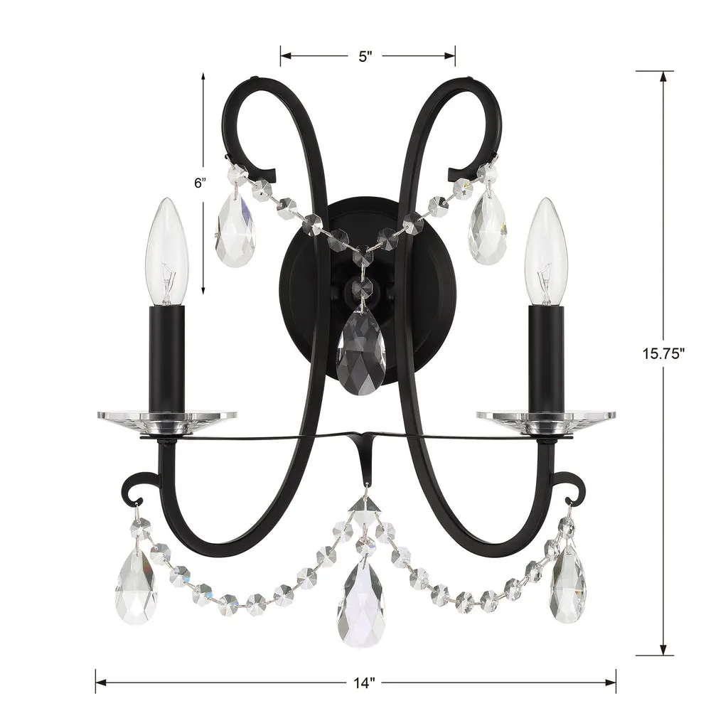 Othello 2 Light Matte Black Sconce