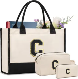 Personalized Initial Tote Bag - Birthday, Christmas, Teacher, Mom, Sister, Friend Gifts