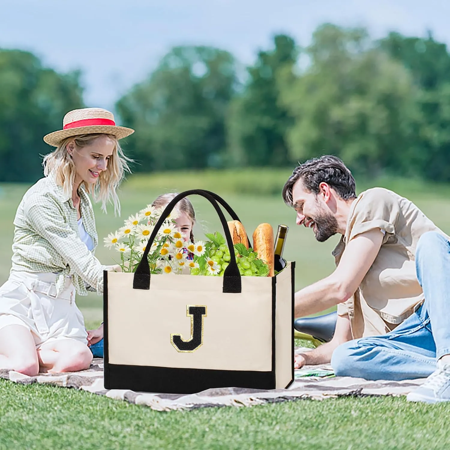 Personalized Initial Tote Bag - Birthday, Christmas, Teacher, Mom, Sister, Friend Gifts