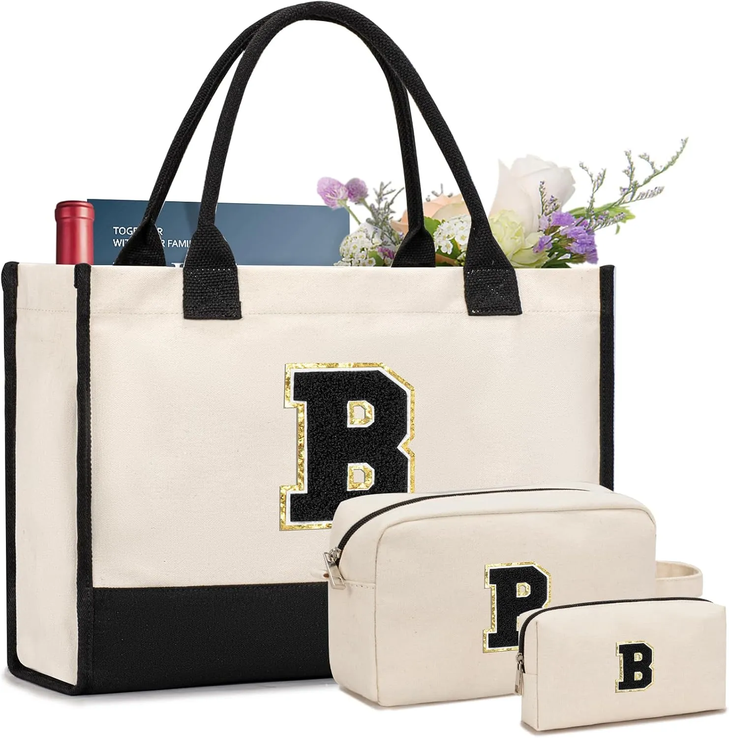 Personalized Initial Tote Bag - Birthday, Christmas, Teacher, Mom, Sister, Friend Gifts