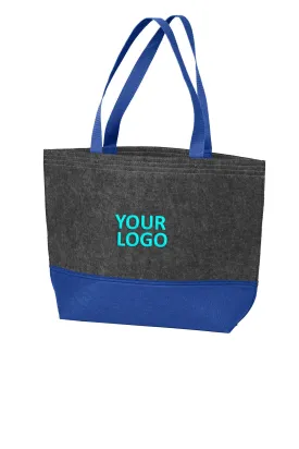 Port Authority Medium Felt Custom Tote, Royal/ Felt Charcoal