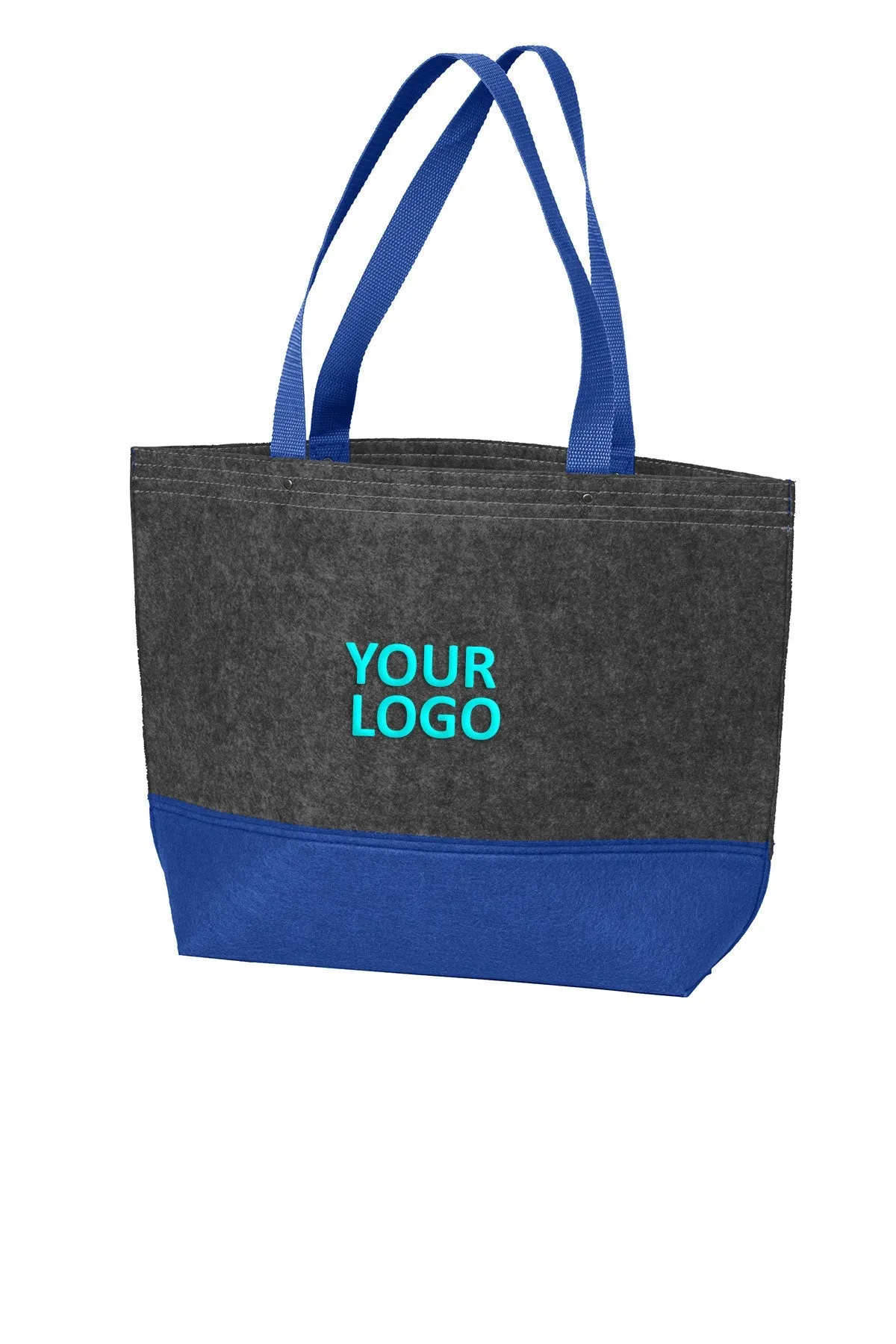 Port Authority Medium Felt Custom Tote, Royal/ Felt Charcoal