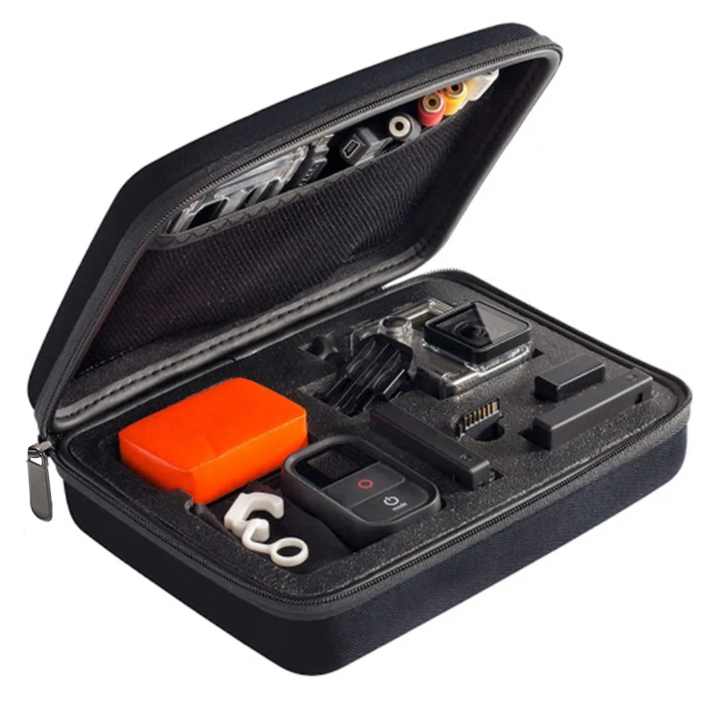 Portable Action Camera Large Bag Case Black