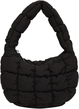 Puffer Bag Women Mini Quilted Cute Bubble Handbag Crescent Wrist Satchel Y2k Purse