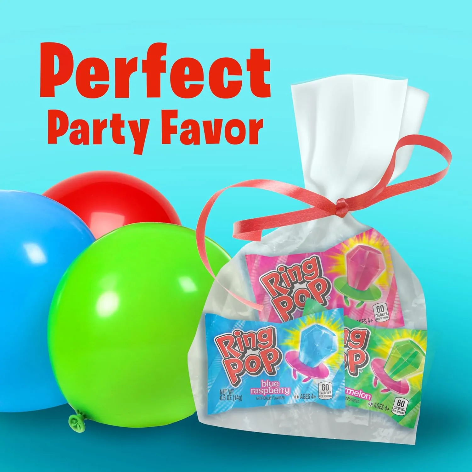 Ring Pop Candy Lollipops - Individually Wrapped Bulk Lollipop Variety Party Pack  20 Count Suckers w/ Assorted Flavors - Fun Candy for Kids - Hard Candy for Party Favors, Birthdays & Goodie Bags