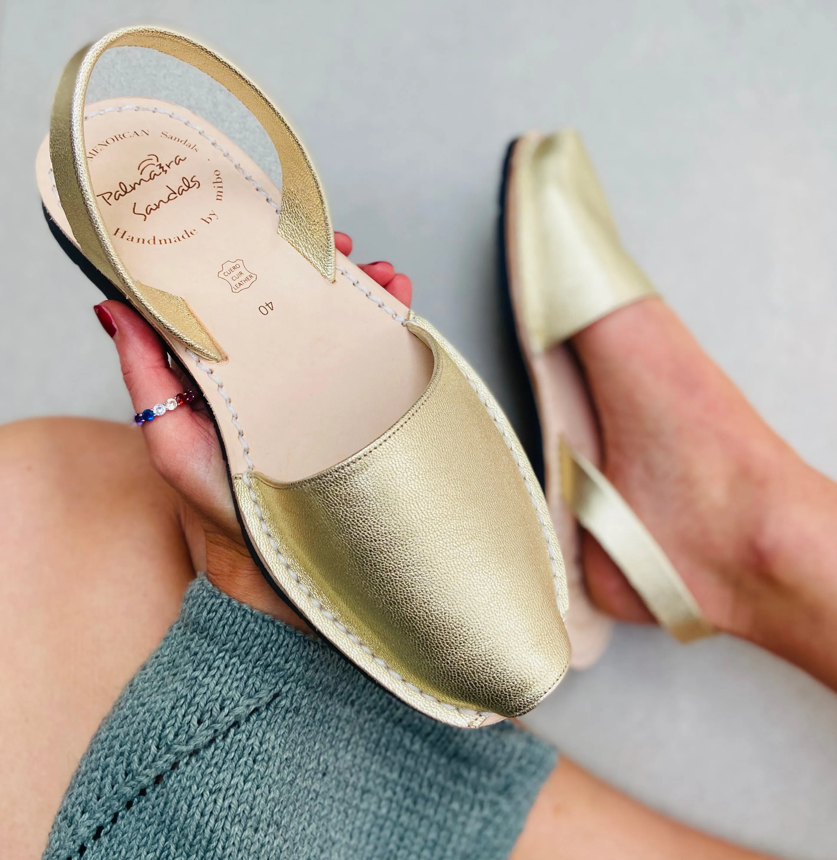 SAMPLE SALE Gold Leather