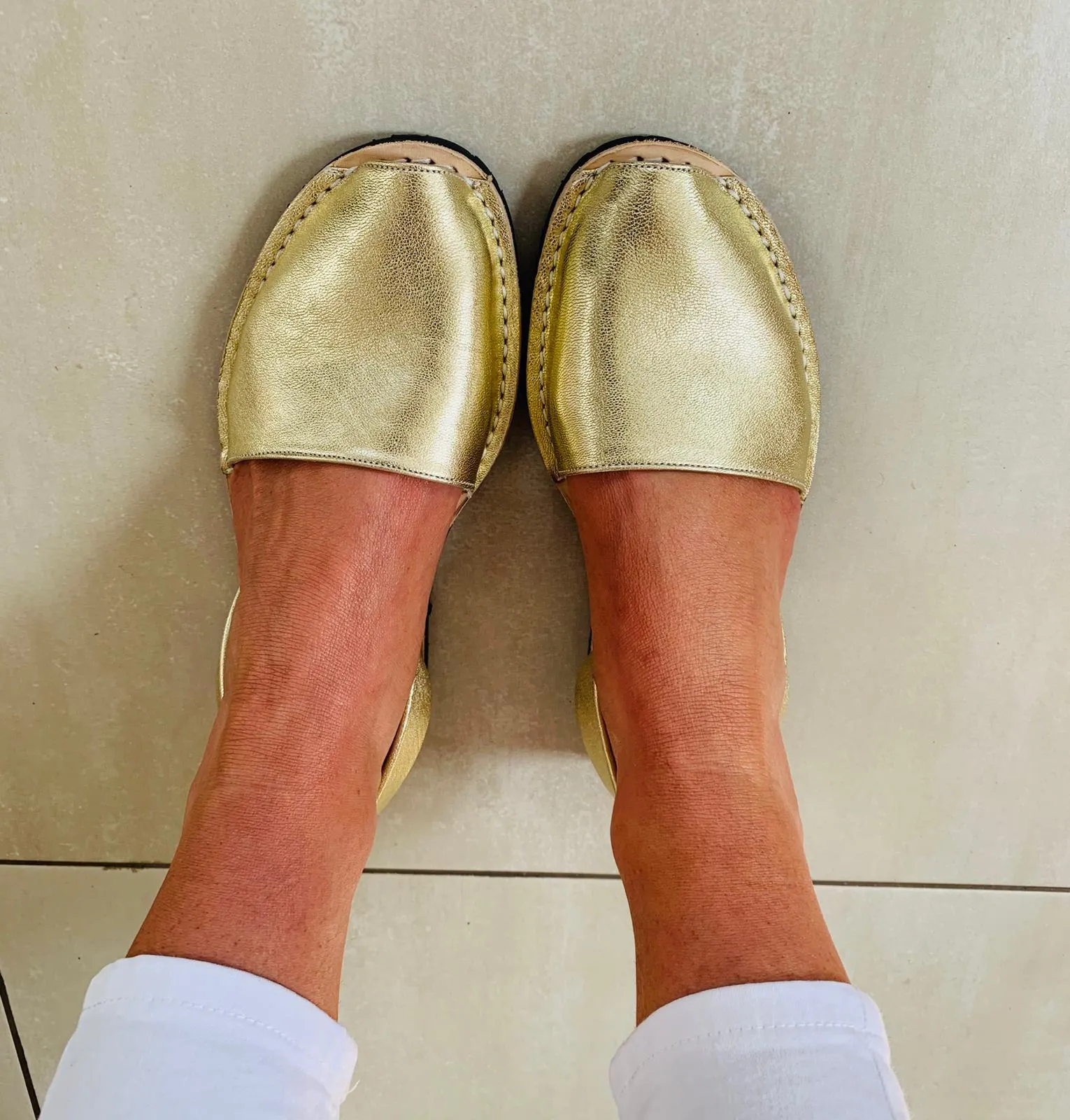 SAMPLE SALE Gold Leather
