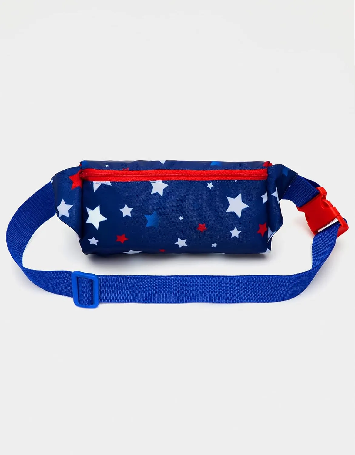 sissycos 4th of July 80s Retro Neon Fanny Pack, 90s Accessories for Women Men Waist Packs, 2 Pockets Belt Waist Crossbody Bag, American Flag Print (Patriotic Starfield)