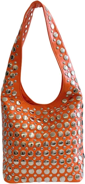Stylish Studded Hobo Bag, Y2K Purse with Magnetic Closure, Mid-Sized Bucket HandbagDaily matching use
