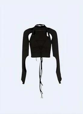 Techwear Lace Up Crop Top