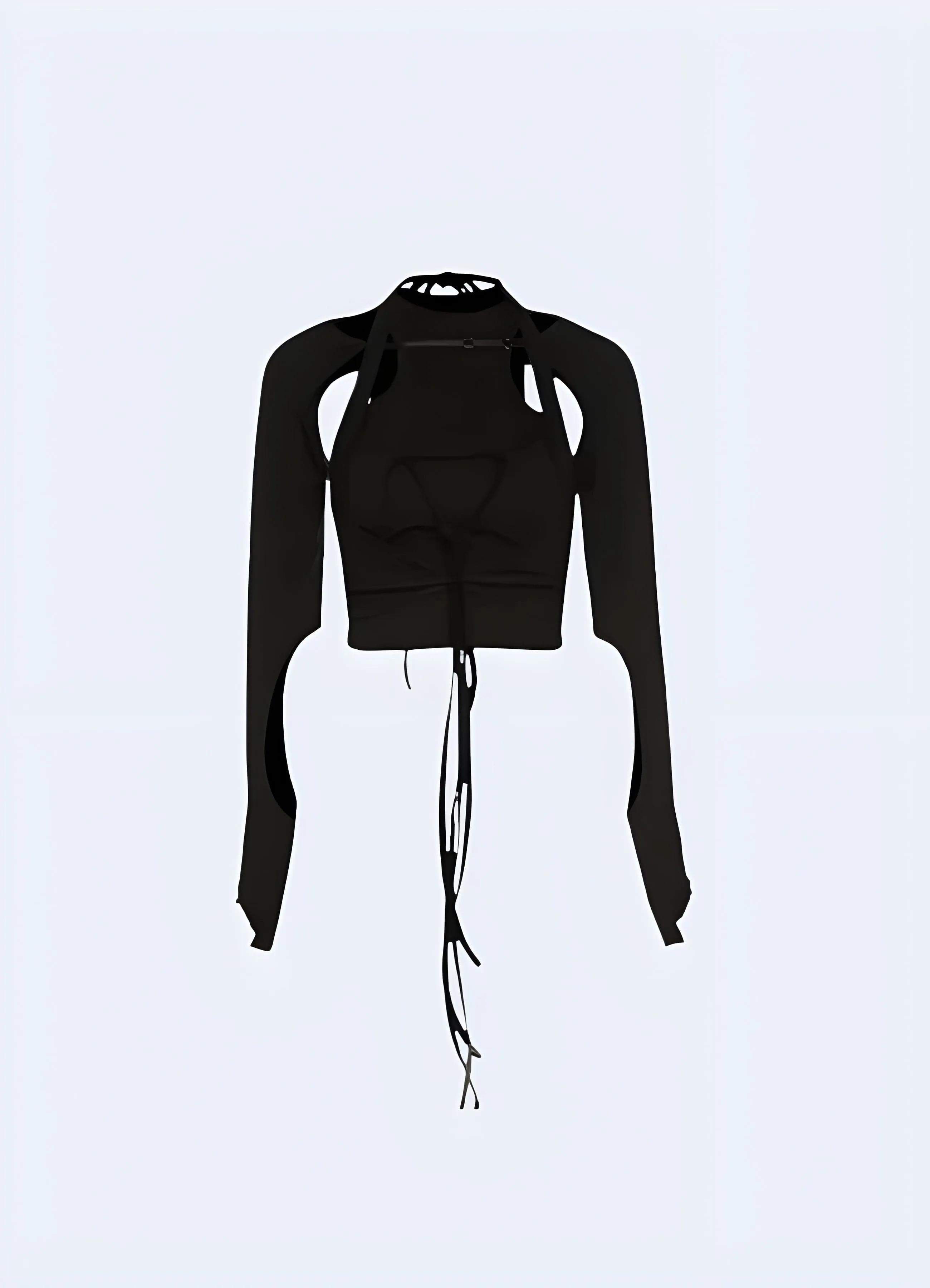 Techwear Lace Up Crop Top