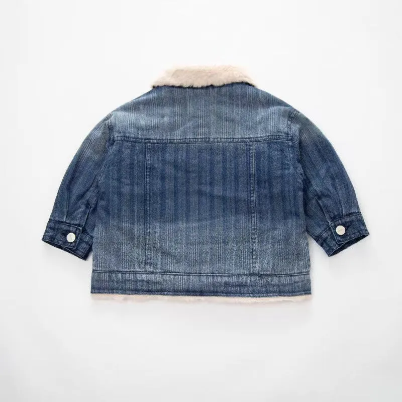 Wilson Thickened Faux Rabbit Fur Denim Jacket