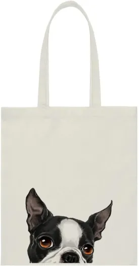 WIRESTER Canvas Tote Bag for Women & Girls - Beach, Grocery & Travel Tote - Cute Dog