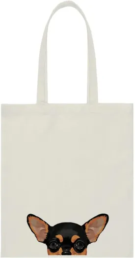 WIRESTER Canvas Tote Bag for Women & Girls - Beach, Grocery & Travel Tote - Cute Dog
