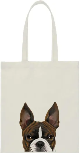 WIRESTER Reusable Canvas Tote Bag for Women Girls, Grocery Shopping Bag, Shoulder Bag, Travel Tote Bag, Cute Dog Cat
