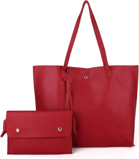 Women's Faux PU Leather Tote Shoulder Purses Bag for women, Big Capacity Tassel Handbag