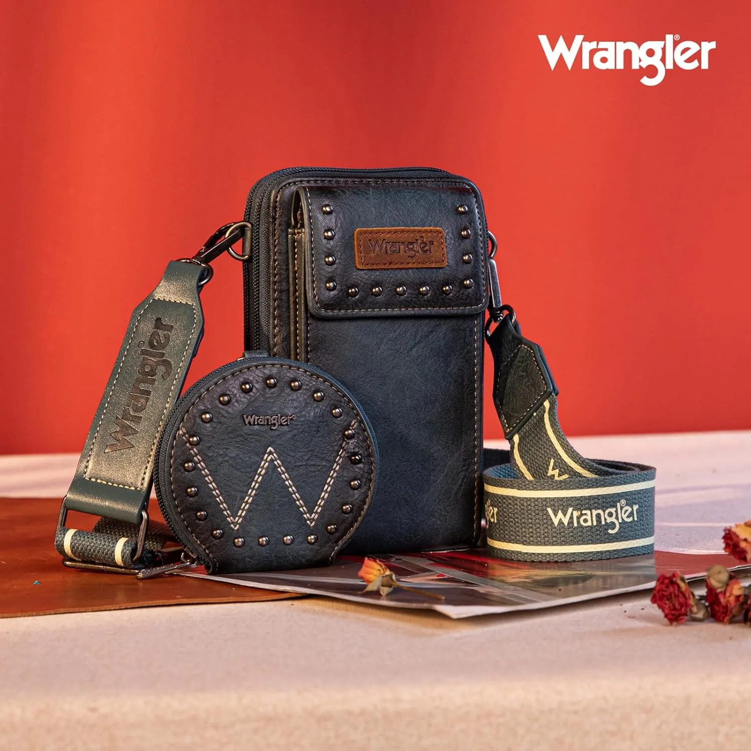 Wrangler 3Pcs Doctor Bag Sets for Women Top-handle Satchel Bag with Cell Phone Handbag and Coin Purse